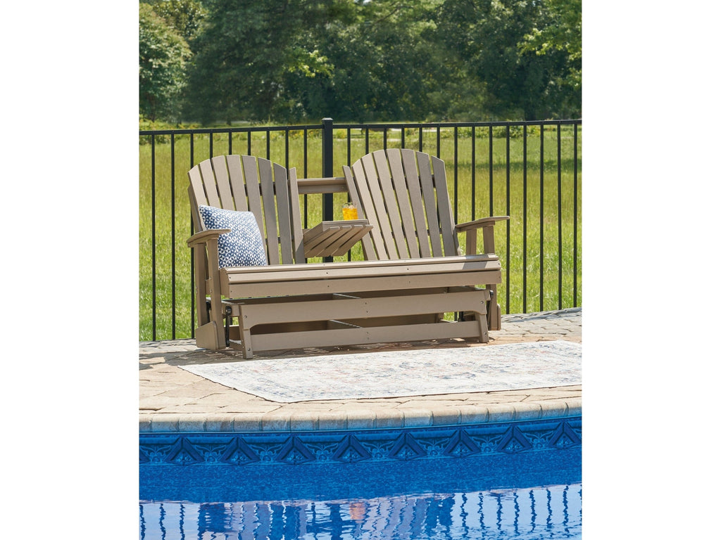 Hyland wave Driftwood Outdoor Glider Loveseat