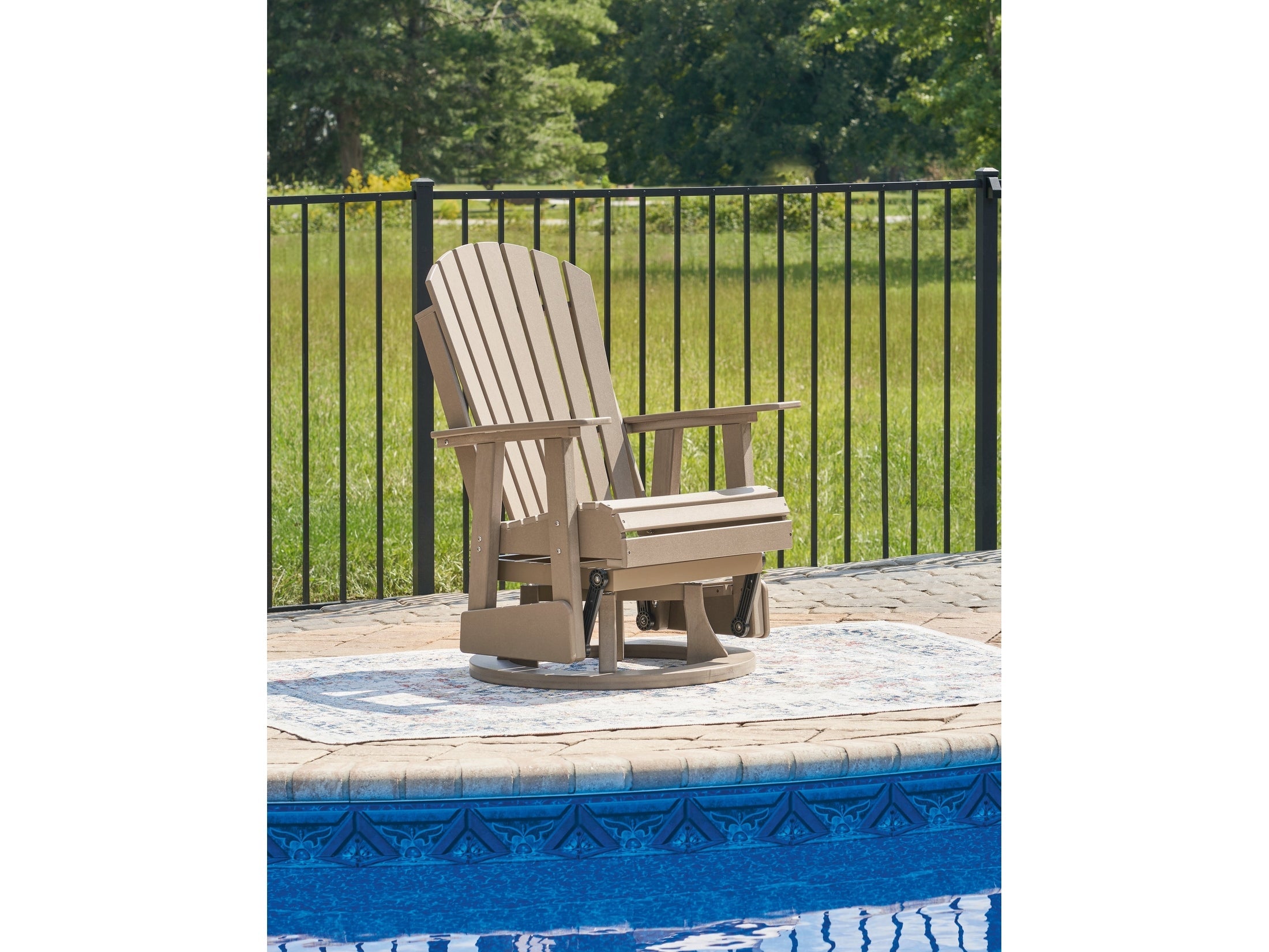 Hyland wave Driftwood Outdoor Swivel Glider Chair