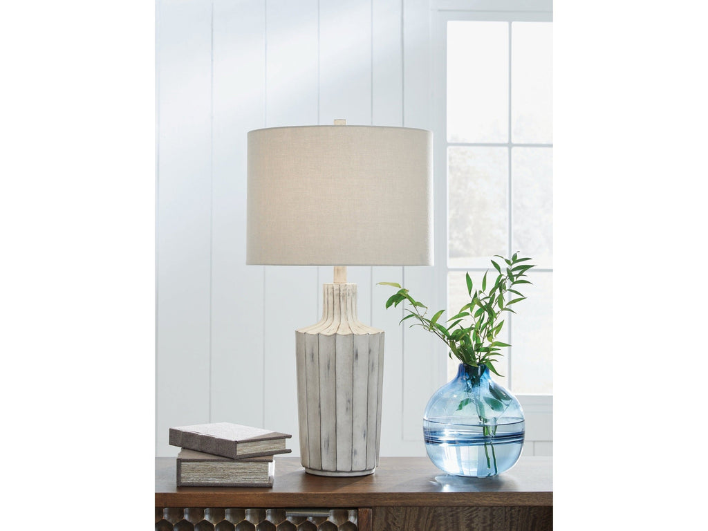 Imre Distressed Brown Poly Table Lamp
