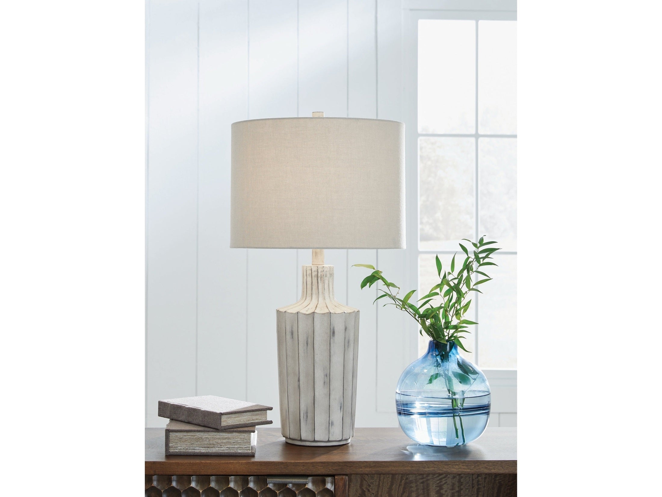 Imre Distressed Brown Poly Table Lamp