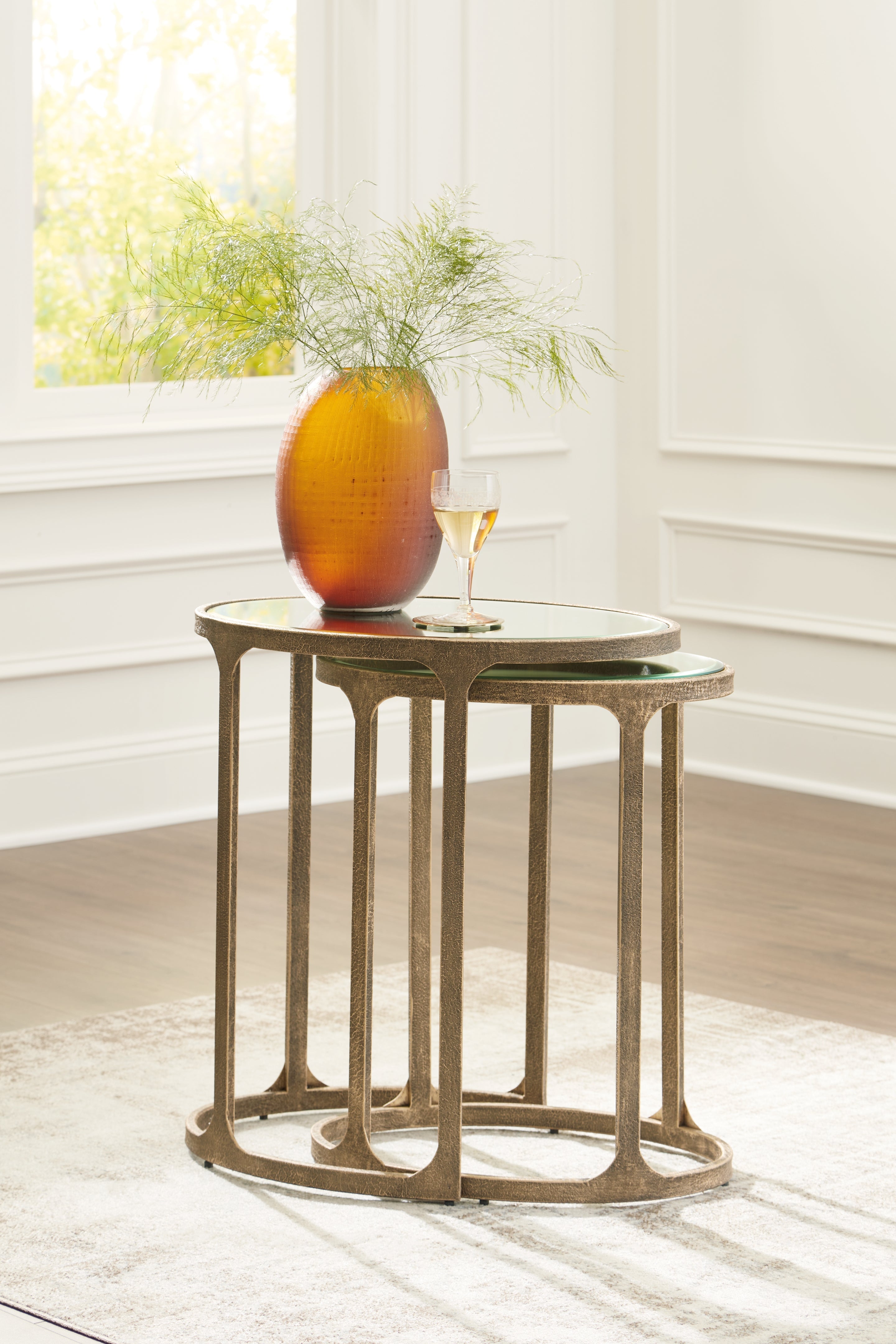 Irmaleigh Antique Black Accent Table Set (Set of 2)