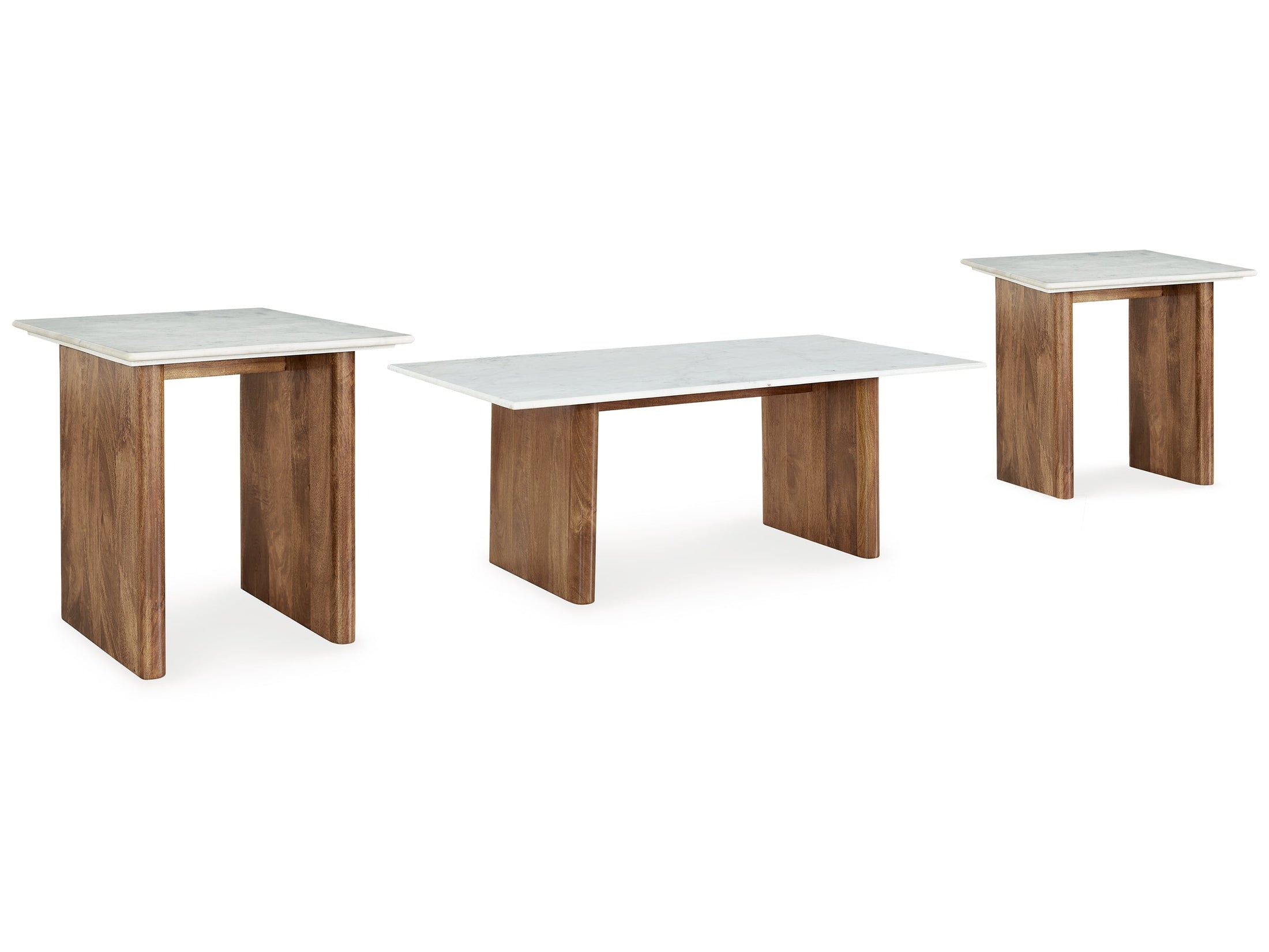 Isanti Brown/White Coffee Table and 2 End Tables