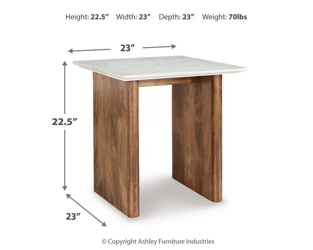 Isanti Brown/White Coffee Table and 2 End Tables