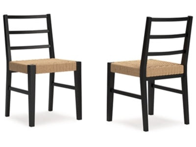 Isanti Light Brown/Black Dining Room Side Chair (Set of 2)