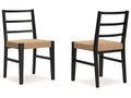 Isanti Light Brown/Black Dining Room Side Chair (Set of 2)