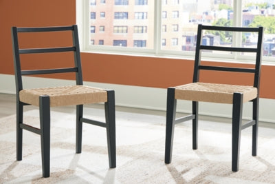 Isanti Light Brown/Black Dining Room Side Chair (Set of 2)