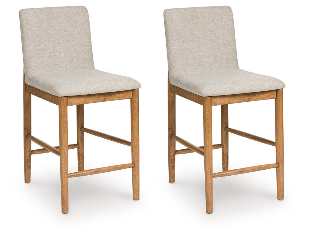 Isanti Light Brown Upholstered Barstool (Set of 2)