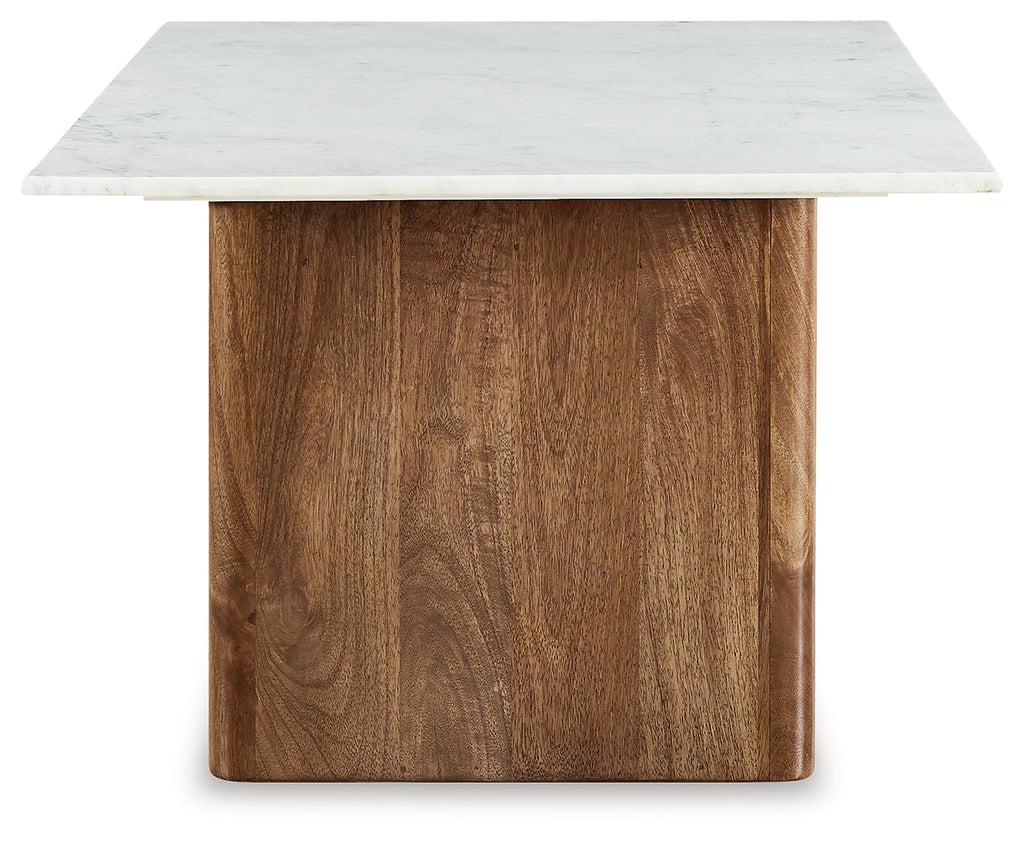Isanti Light Brown & White Coffee Table