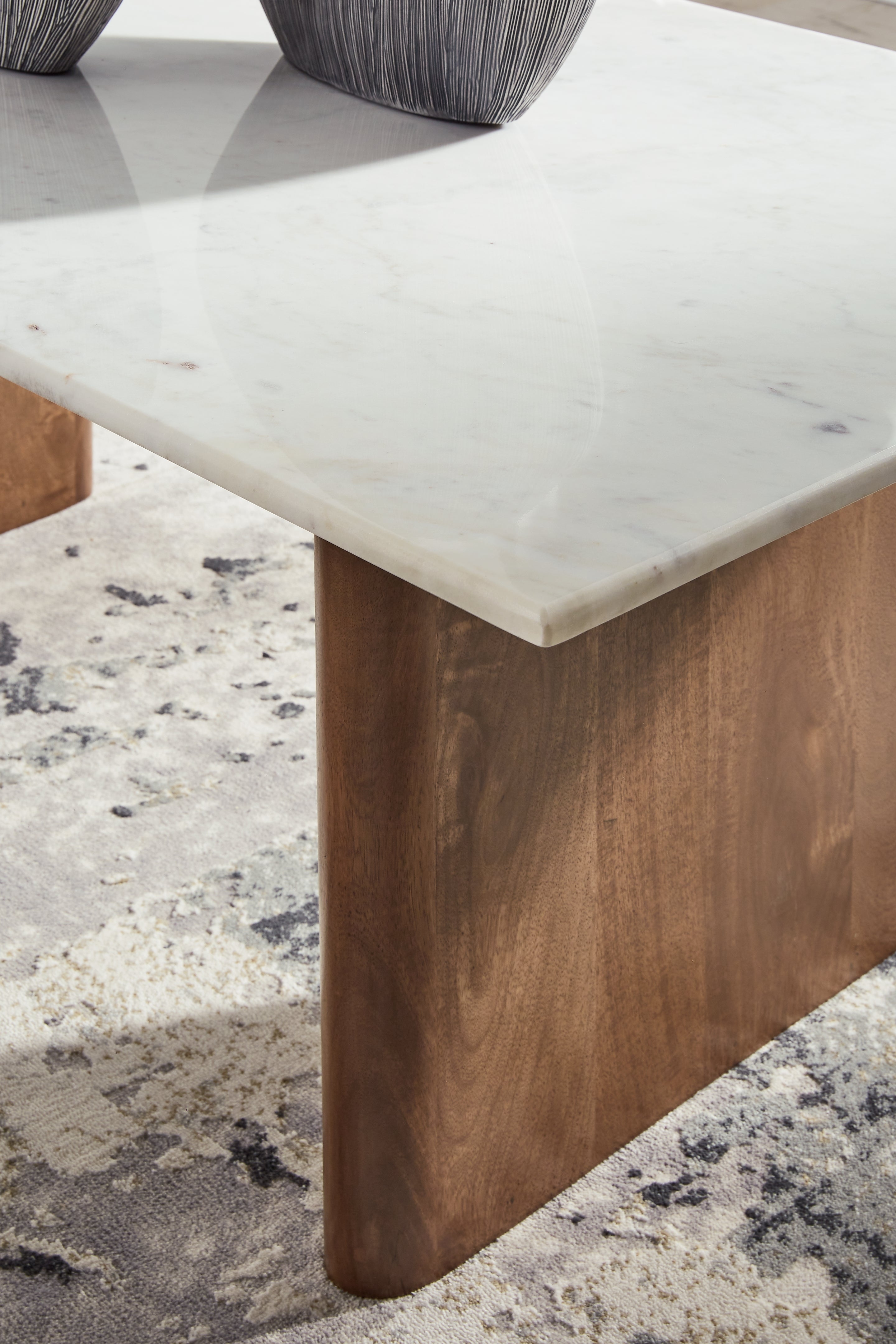 Isanti Light Brown & White Coffee Table