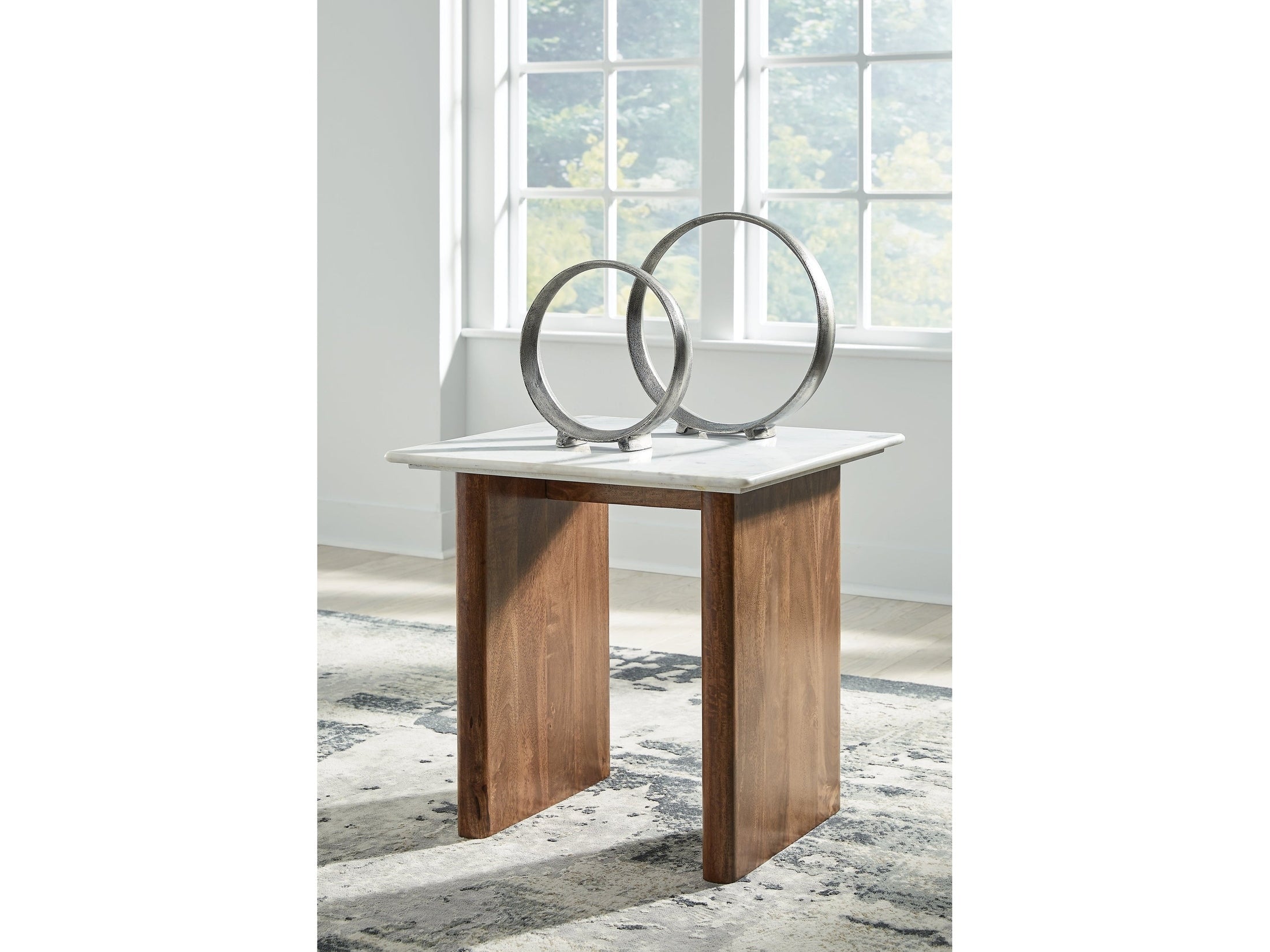Isanti Light Brown/White End Table