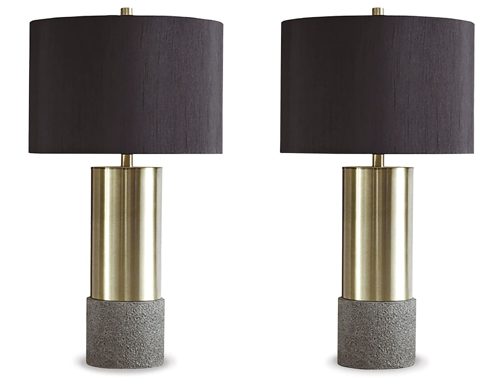 Jacek Gray/Brass Finish Table Lamp (Set of 2)