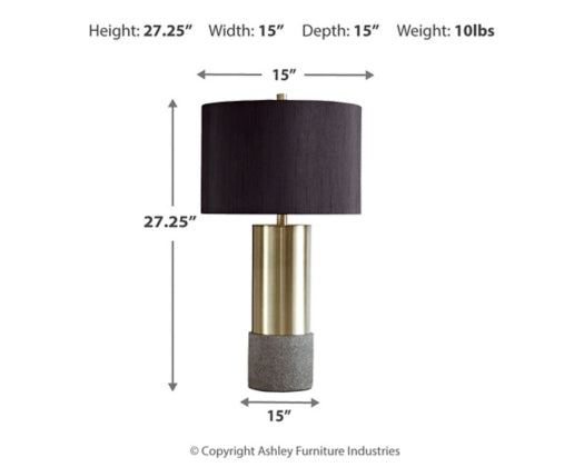 Jacek Gray/Brass Finish Table Lamp (Set of 2)