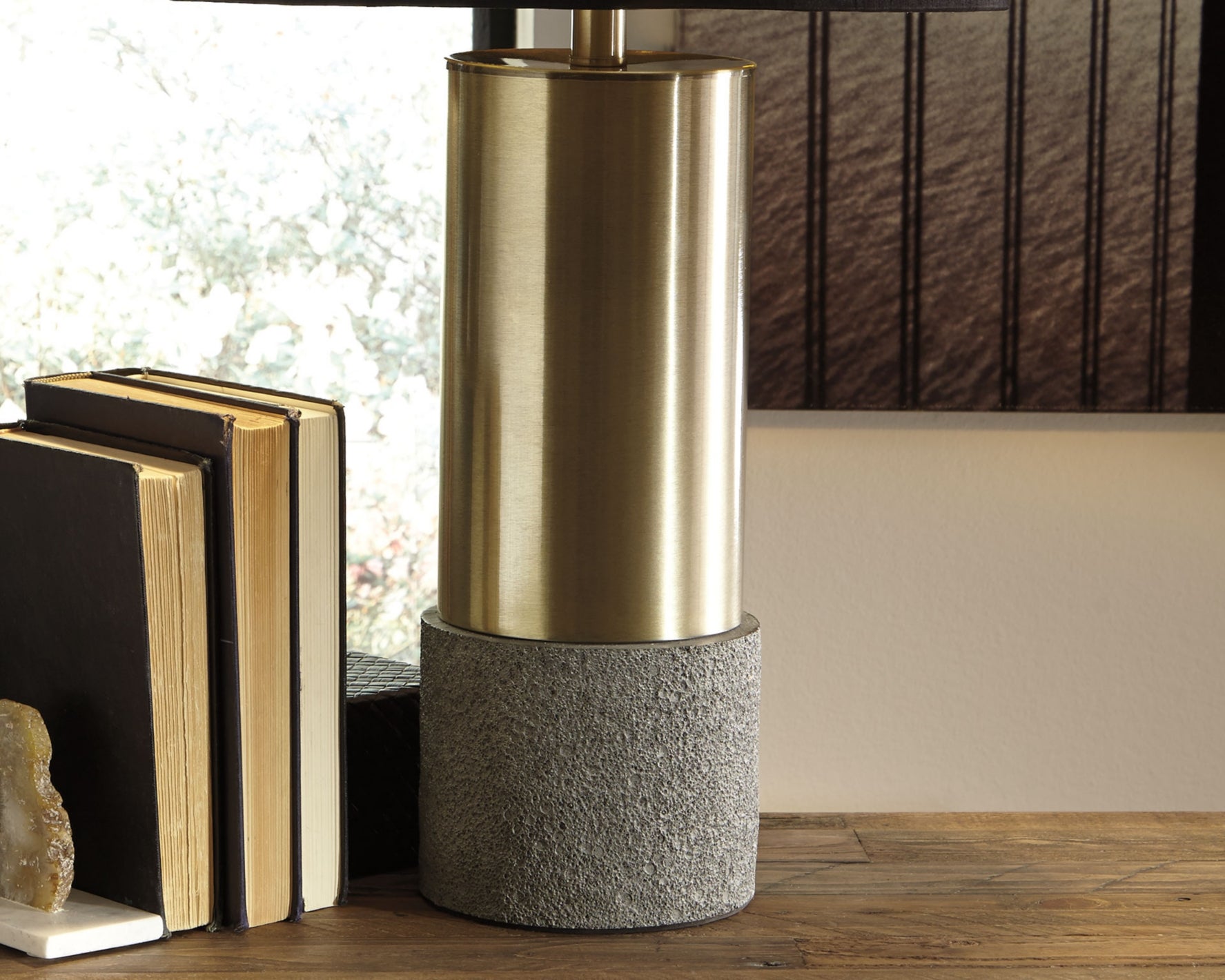 Jacek Gray/Brass Finish Table Lamp (Set of 2)