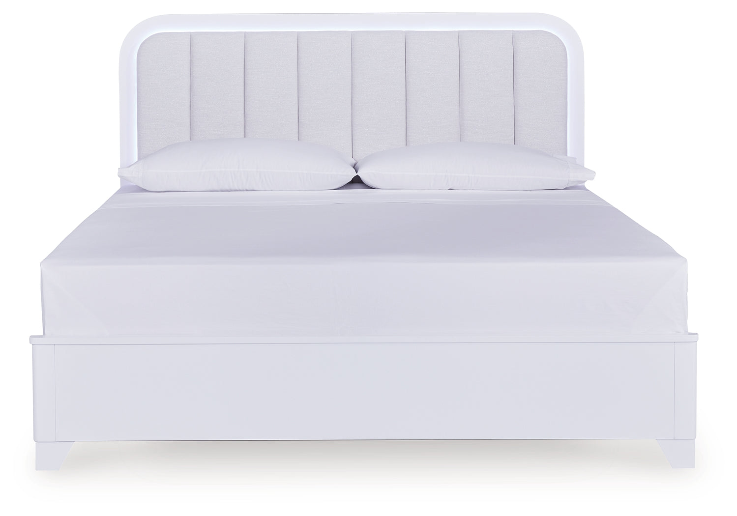 Jarlee White California King Upholstered Panel Bed