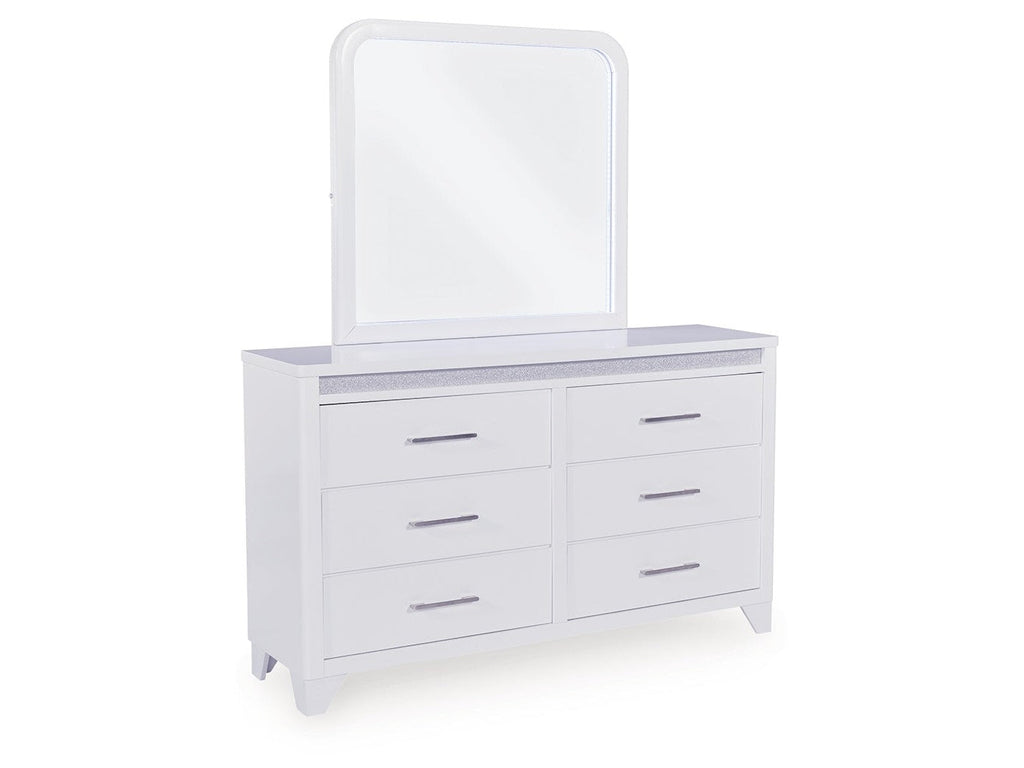 Jarlee White Dresser and Mirror