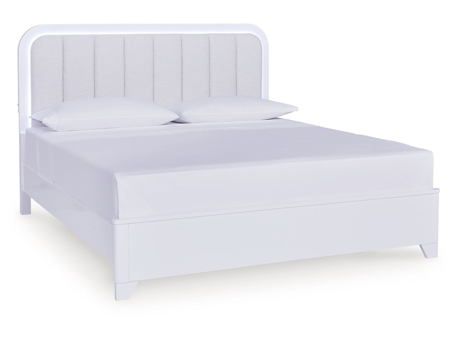 Jarlee White King Upholstered Panel Bed