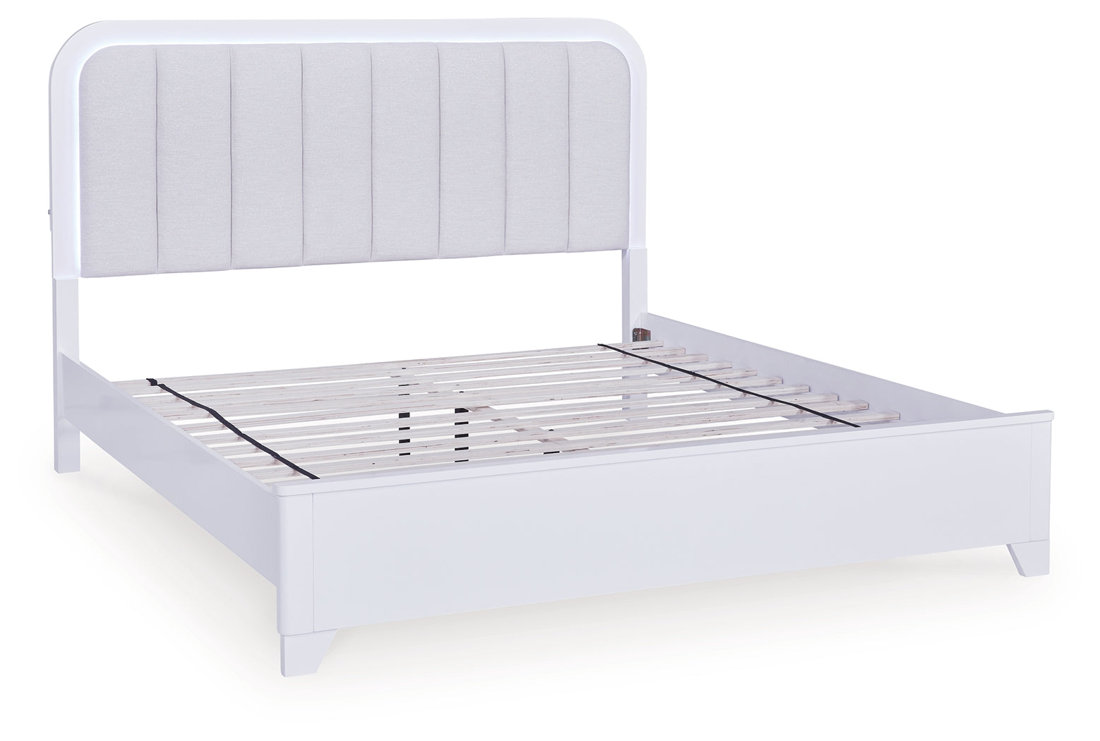 Jarlee White King Upholstered Panel Bed