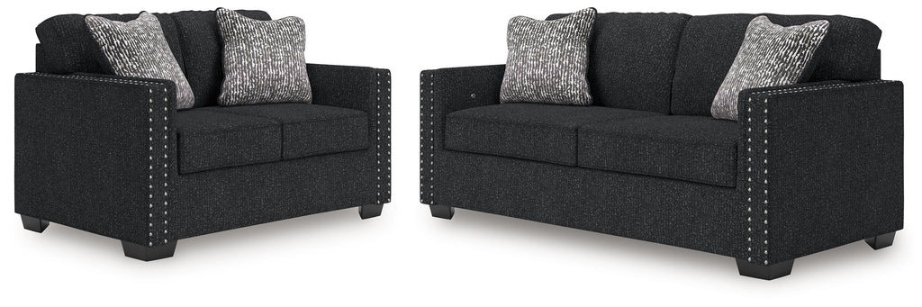 Jasmine Peaks Coal Sofa and Loveseat