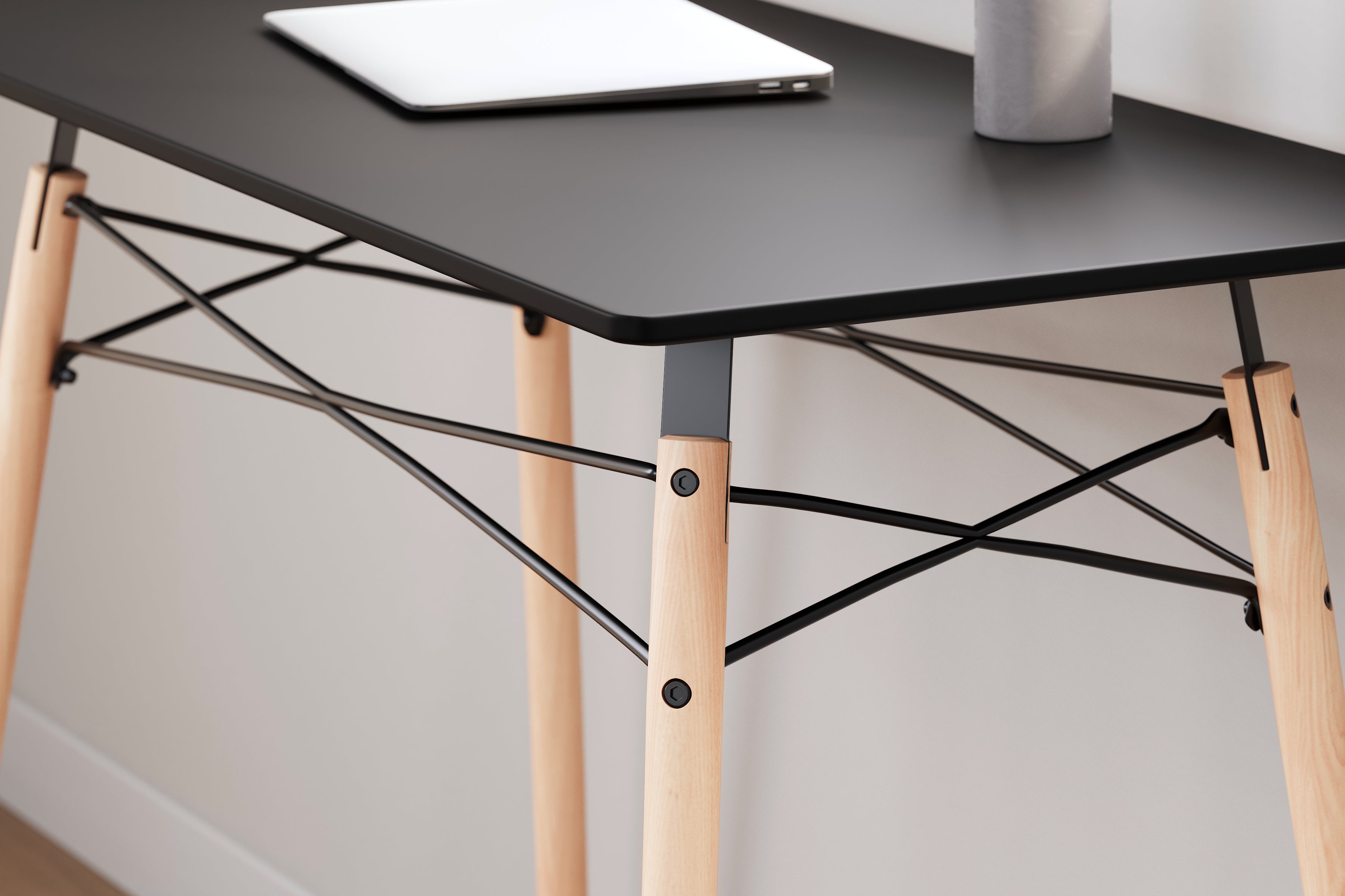 Jaspeni Black/Natural Home Office Desk