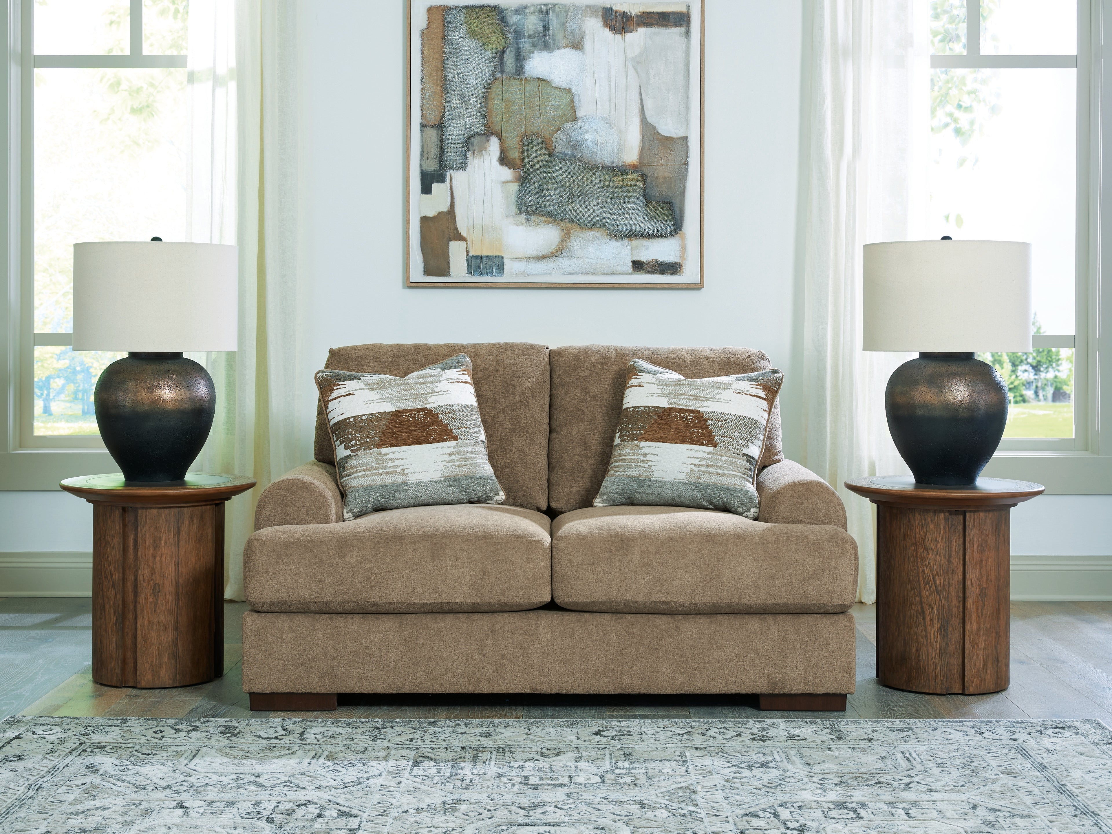 Jayne Park Pecan Loveseat