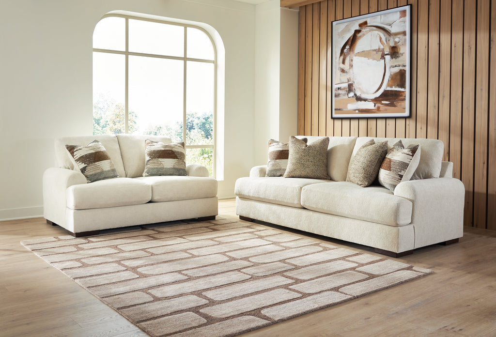 Jayne Park Sand Sofa and Loveseat
