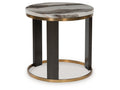Jazmore Brown/Brass Finish Round End Table