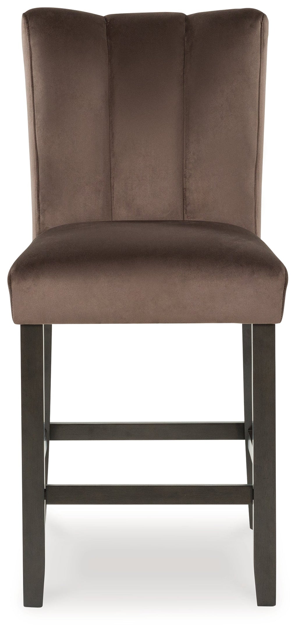 Jeshina /Beige/Mocha Counter Height Dining Table and 6 Barstools, Dark Brown