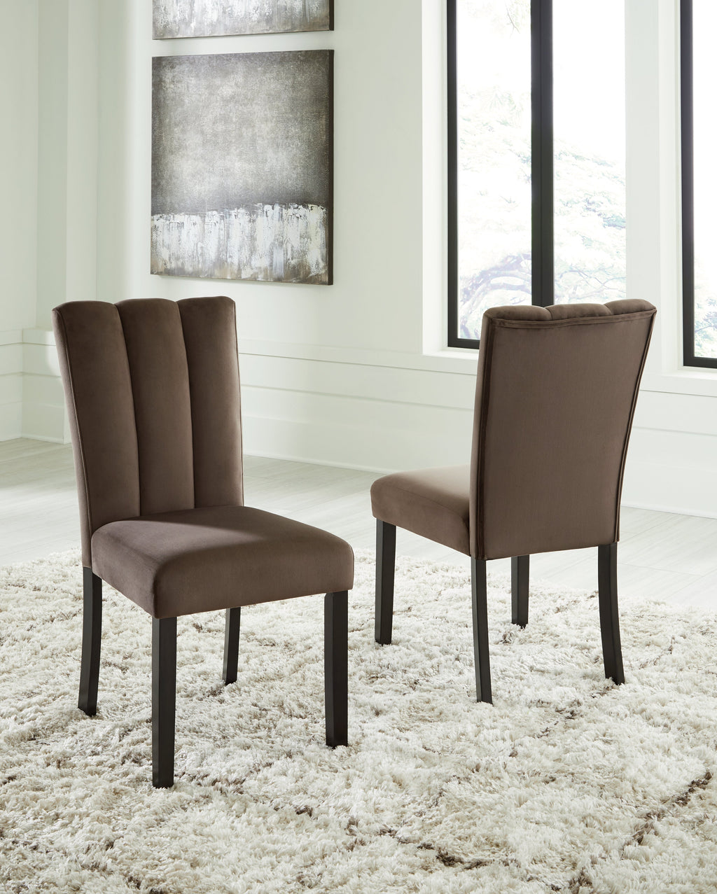 Jeshina Dark Brown/Beige/Mocha Dining Table and 6 Chairs