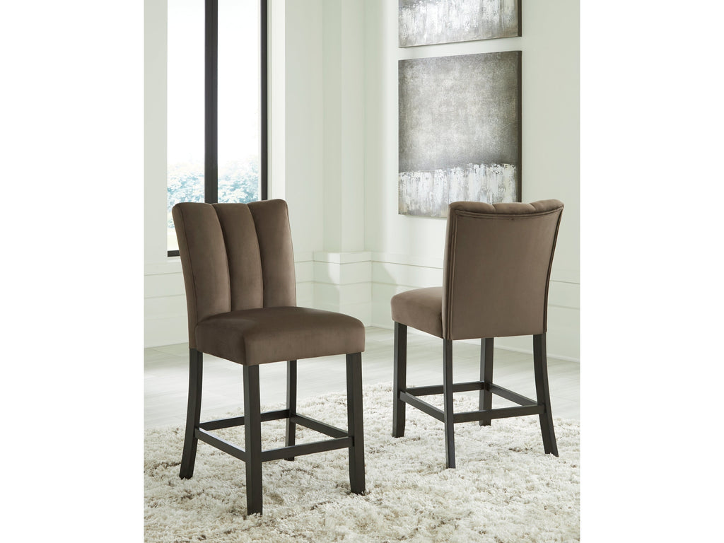 Jeshina Mocha Counter Height Barstool (Set of 2)