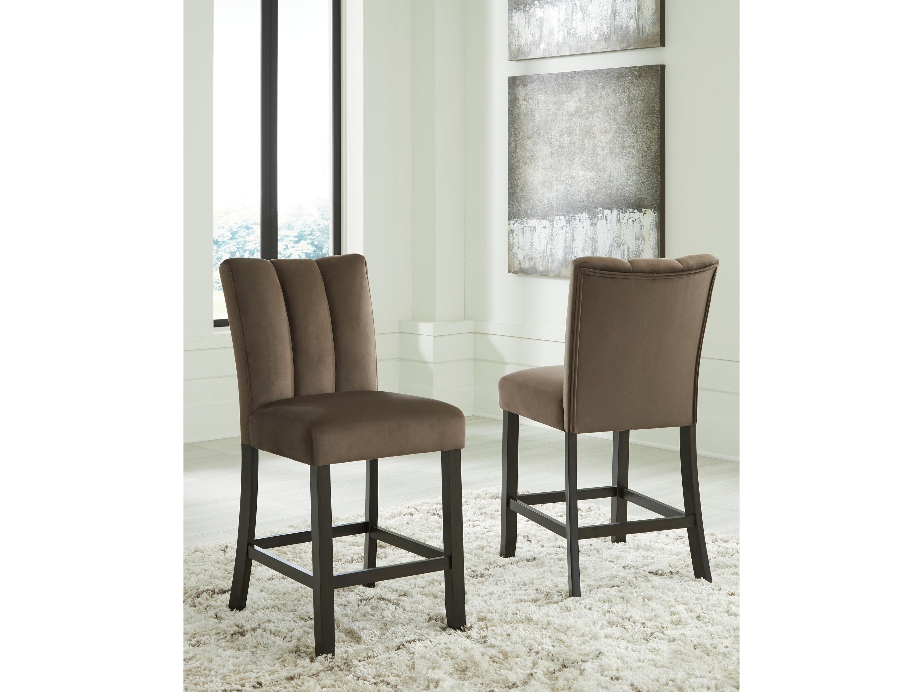 Jeshina Mocha Counter Height Barstool (Set of 2)
