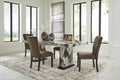 Jeshina Mocha/Dark Brown/Beige Dining Table and 2 Chairs