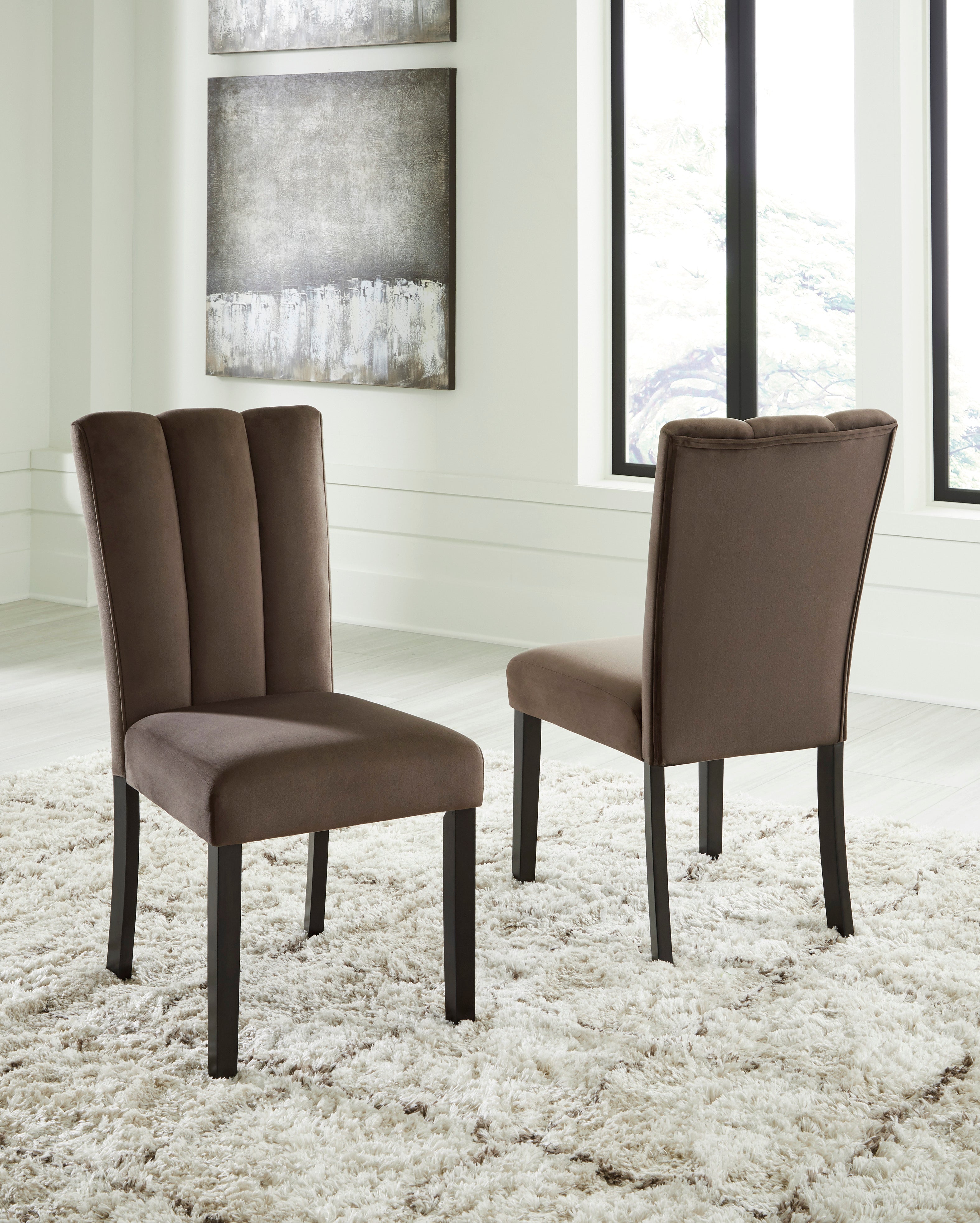 Jeshina Mocha/Dark Brown/Beige Dining Table and 4 Chairs