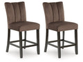 Jeshina Mocha Upholstered Barstool (Set of 2)
