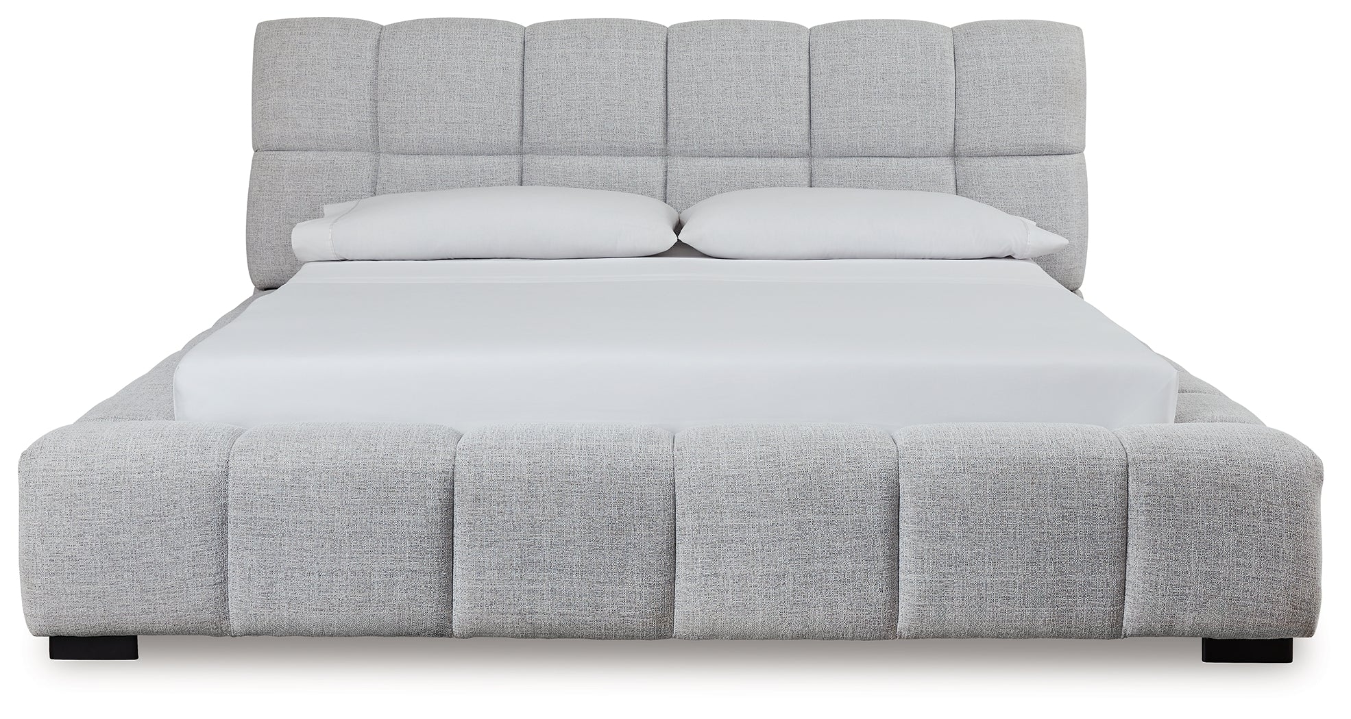 Jesstean Light Gray King Upholstered Bed