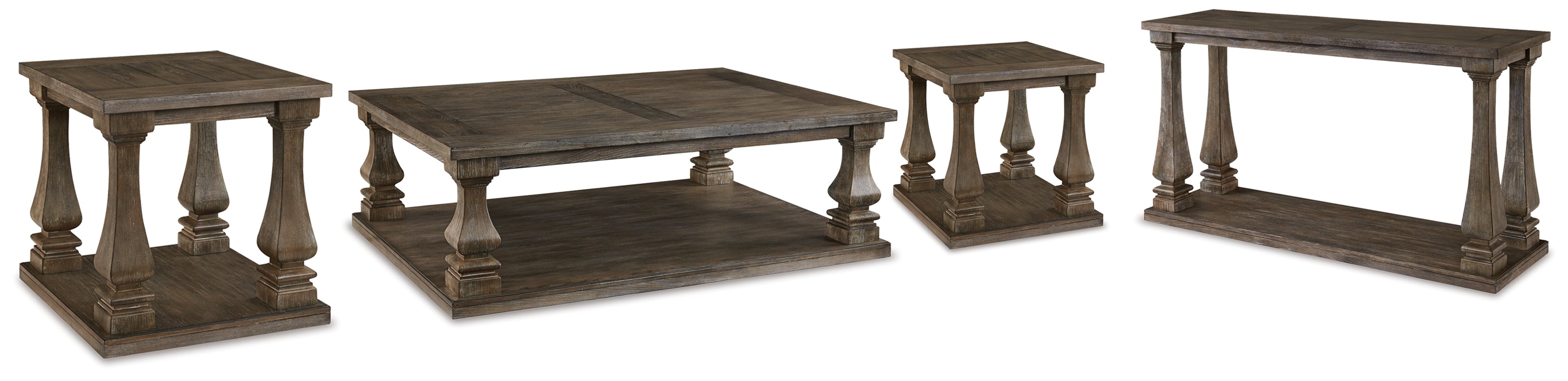 Johnelle Gray Coffee Table, 2 End Tables and Sofa Table