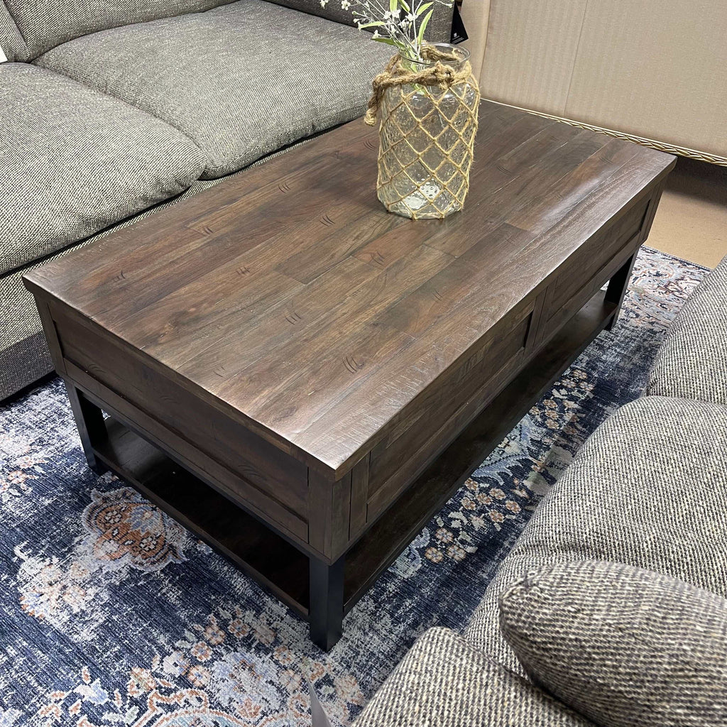 Johurst Grayish Brown Lift Top Coffee Table