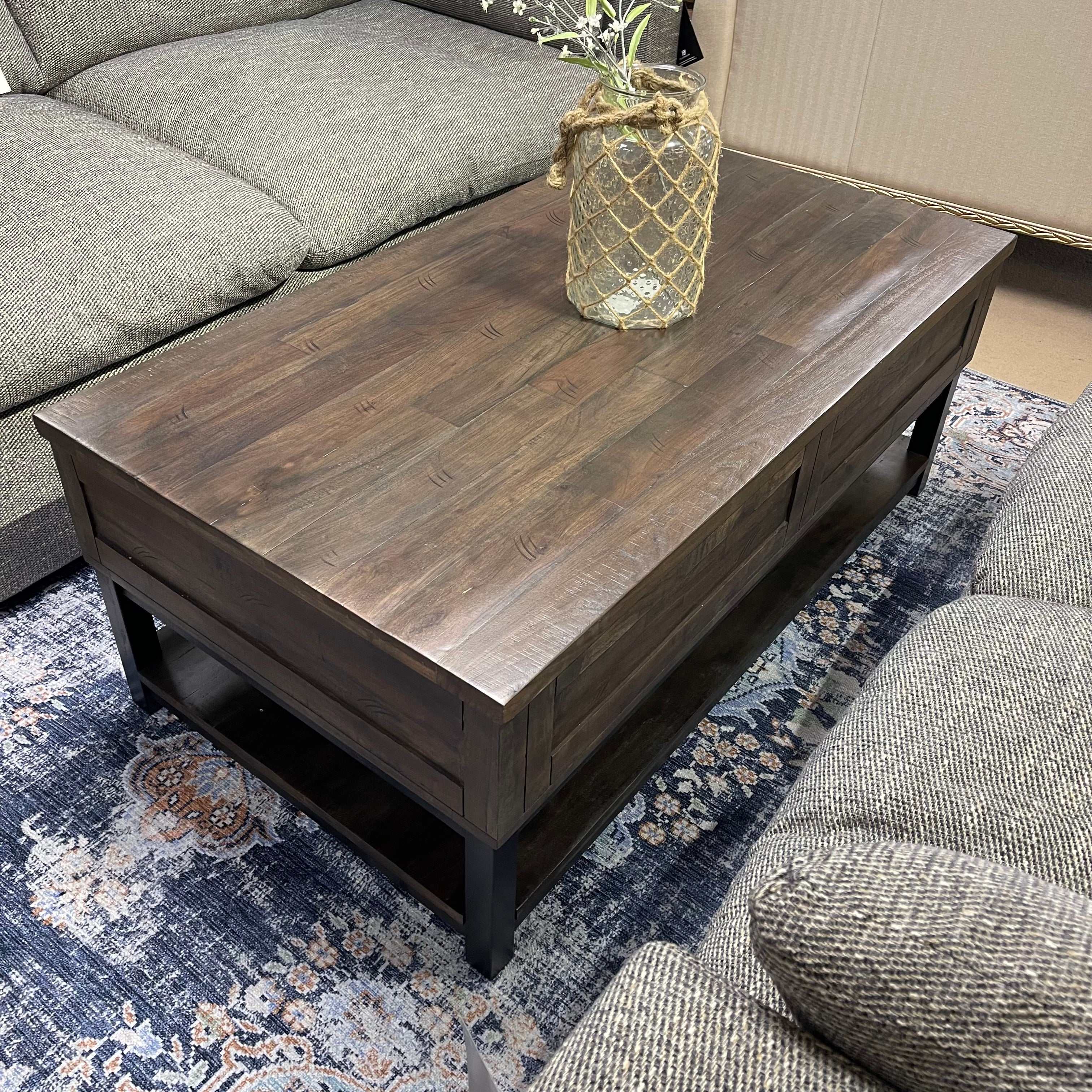 Johurst Grayish Brown Lift Top Coffee Table