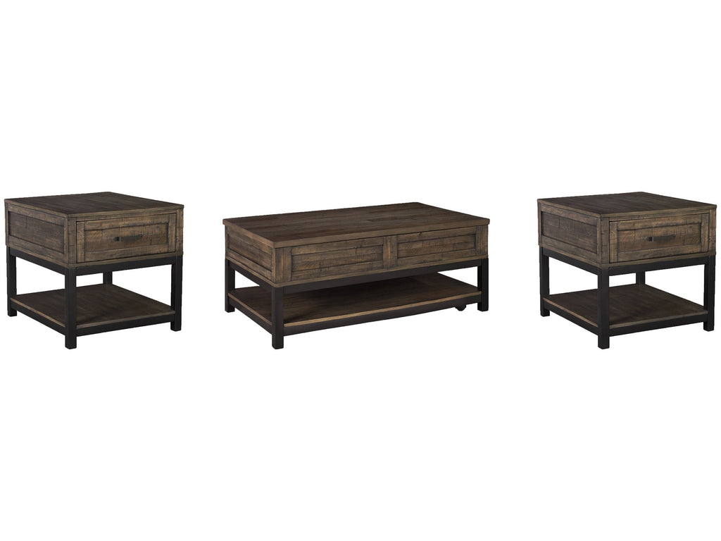 Johurst Grayish Brown Lift-top Coffee Table and 2 End Tables