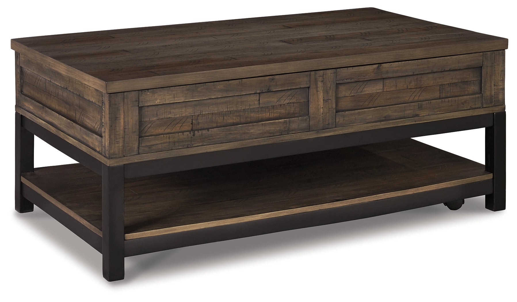 Johurst Grayish Brown Lift-top Coffee Table and 2 End Tables