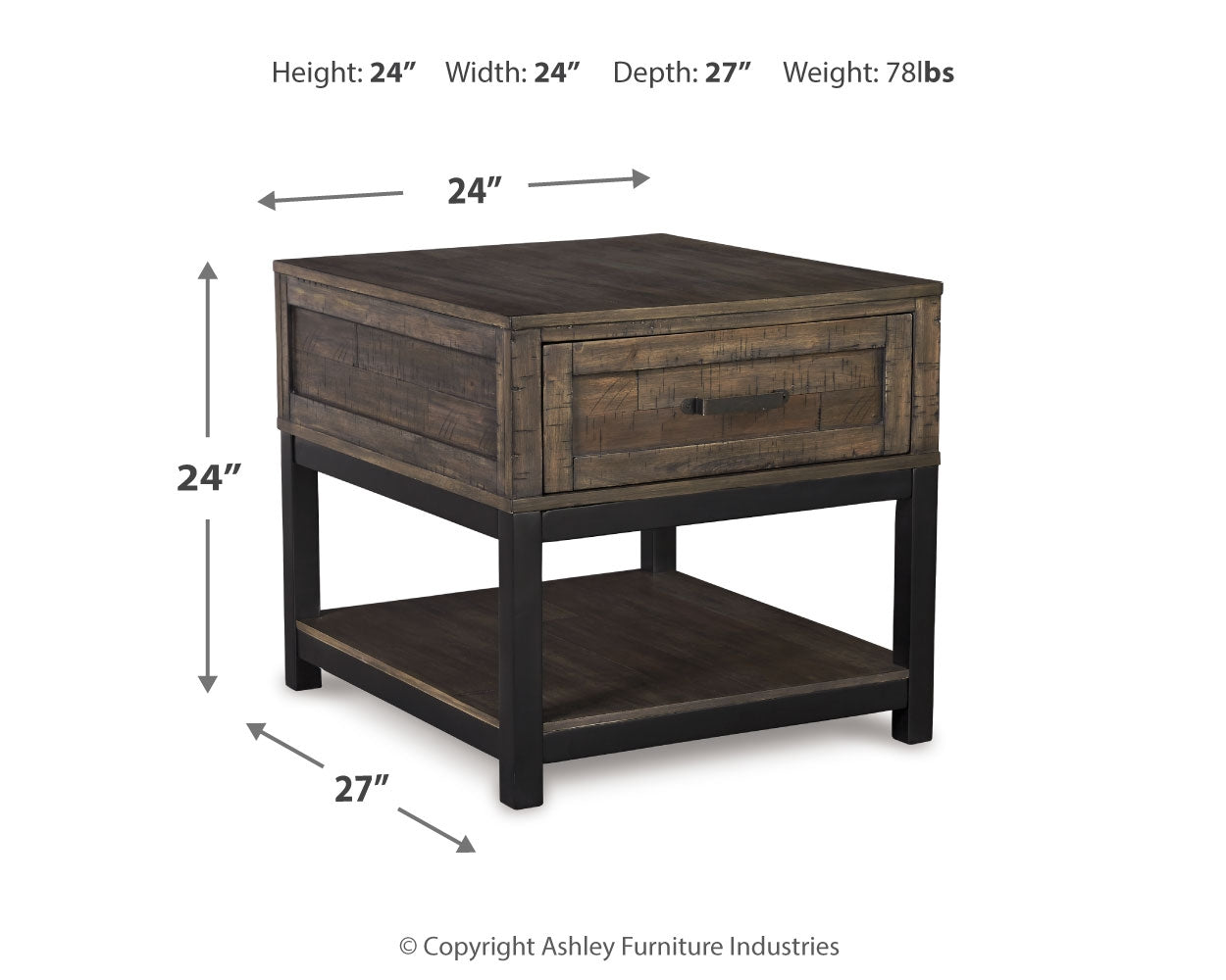 Johurst Grayish Brown Lift-top Coffee Table and 2 End Tables