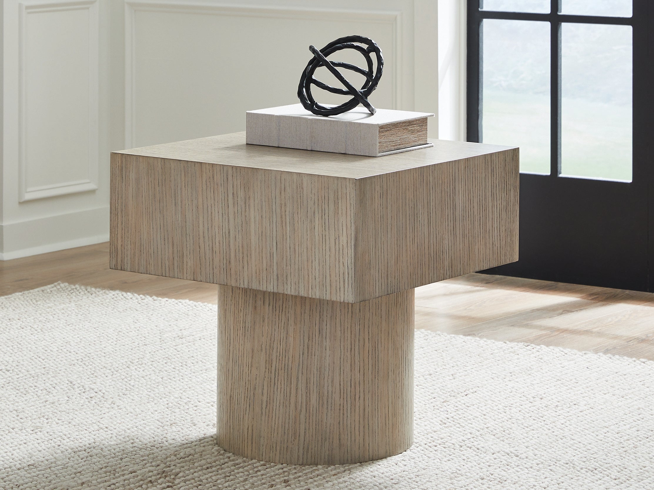 Jorielyn Light Grayish Brown Square End Table