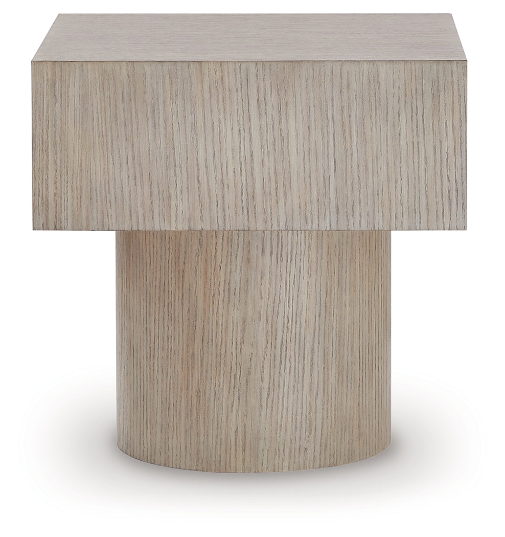 Jorielyn Light Grayish Brown Square End Table