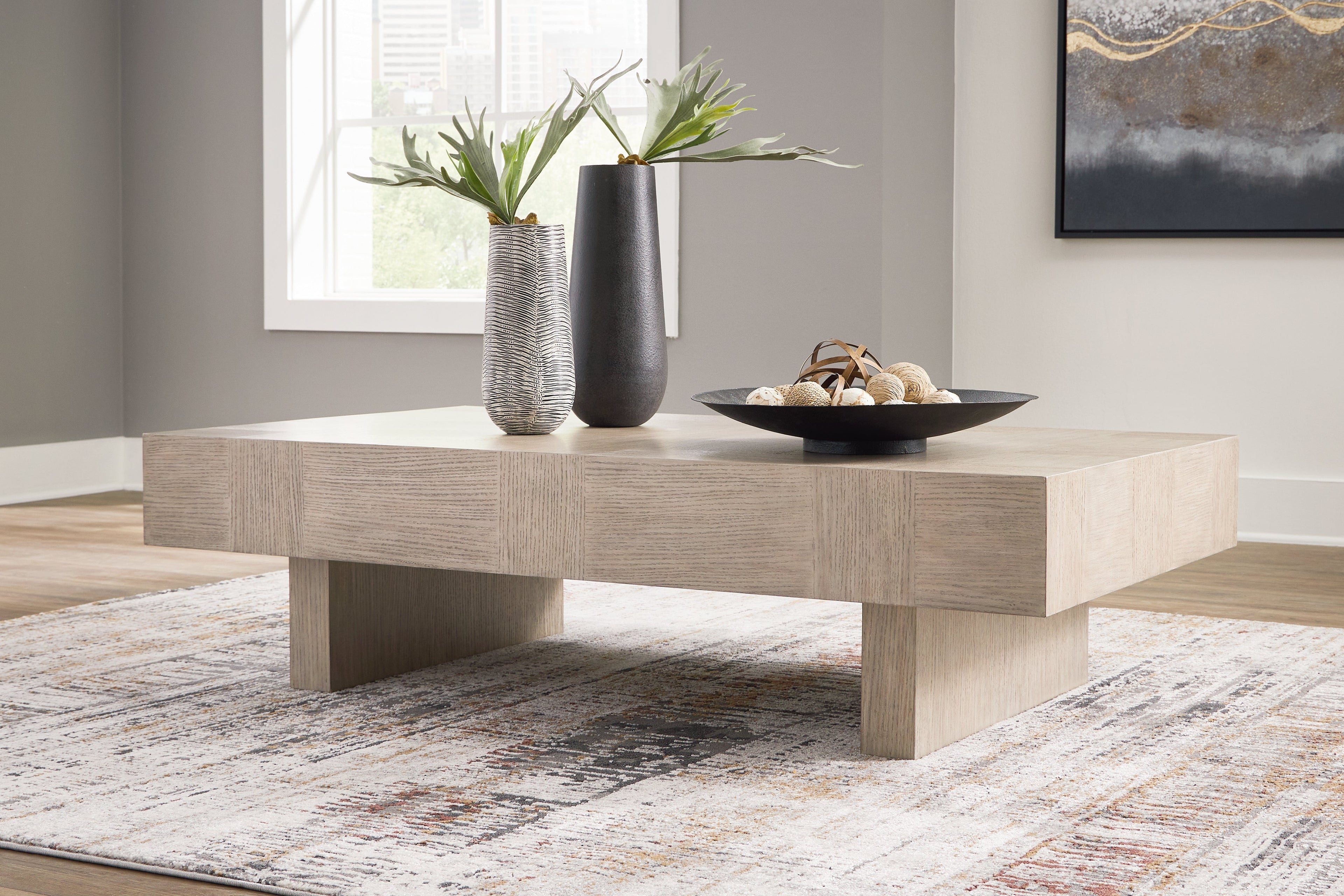 Jorlaina Brown Coffee Table and 2 End Tables