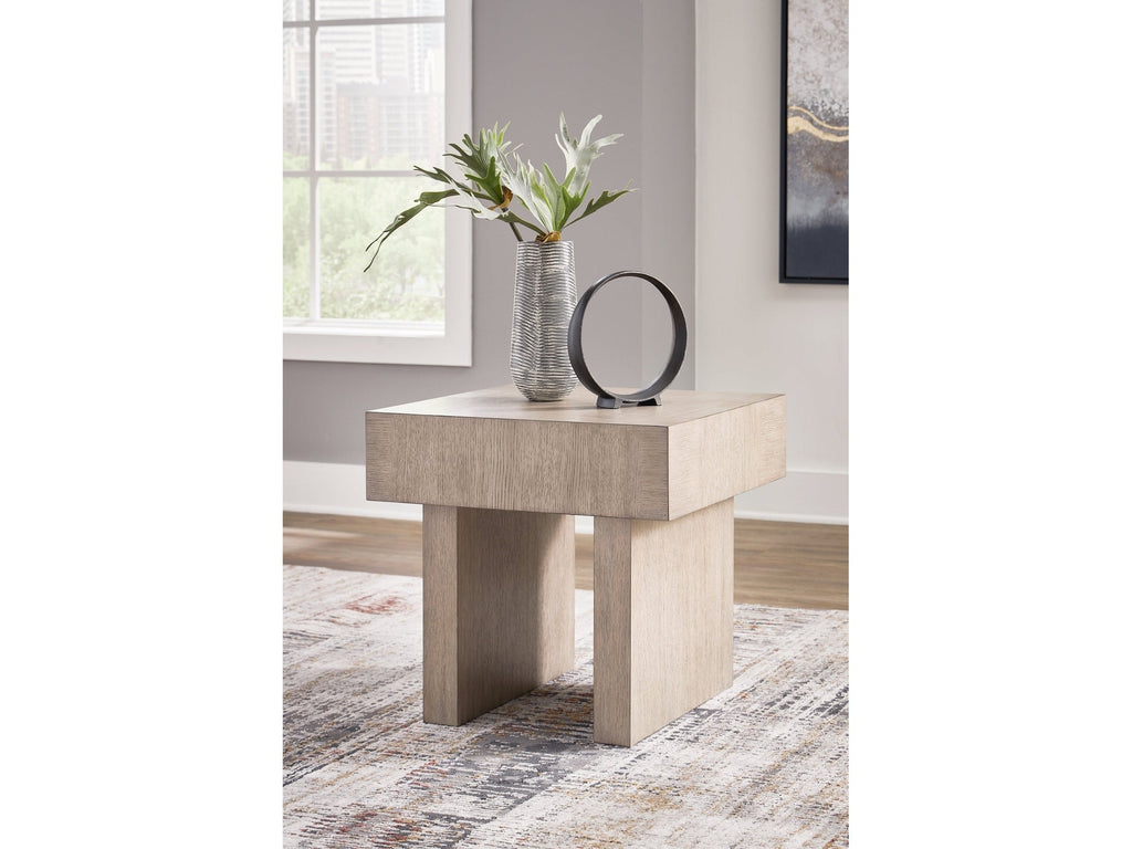 Jorlaina Light Grayish Brown End Table