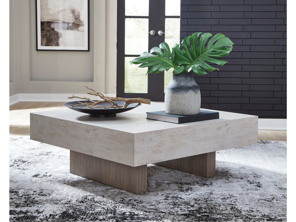 Jorlaina Light Grayish Brown Square Cocktail Table