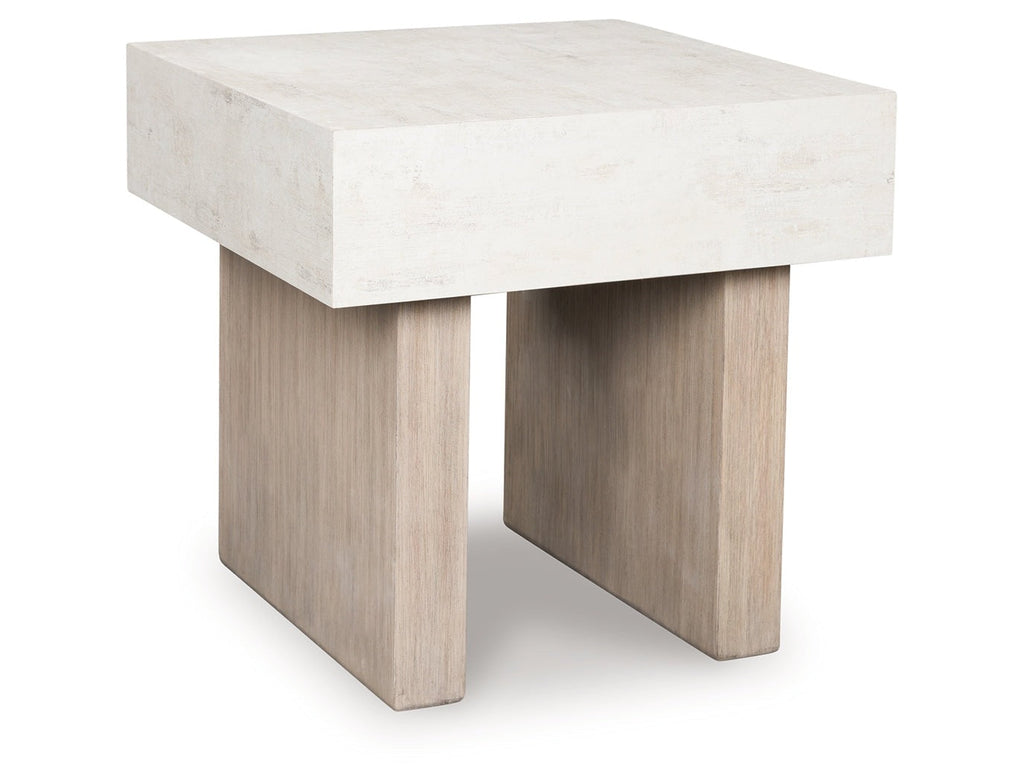 Jorlaina Light Grayish Brown Square End Table