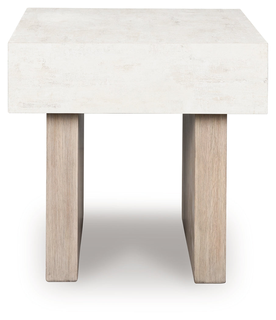 Jorlaina Light Grayish Brown Square End Table