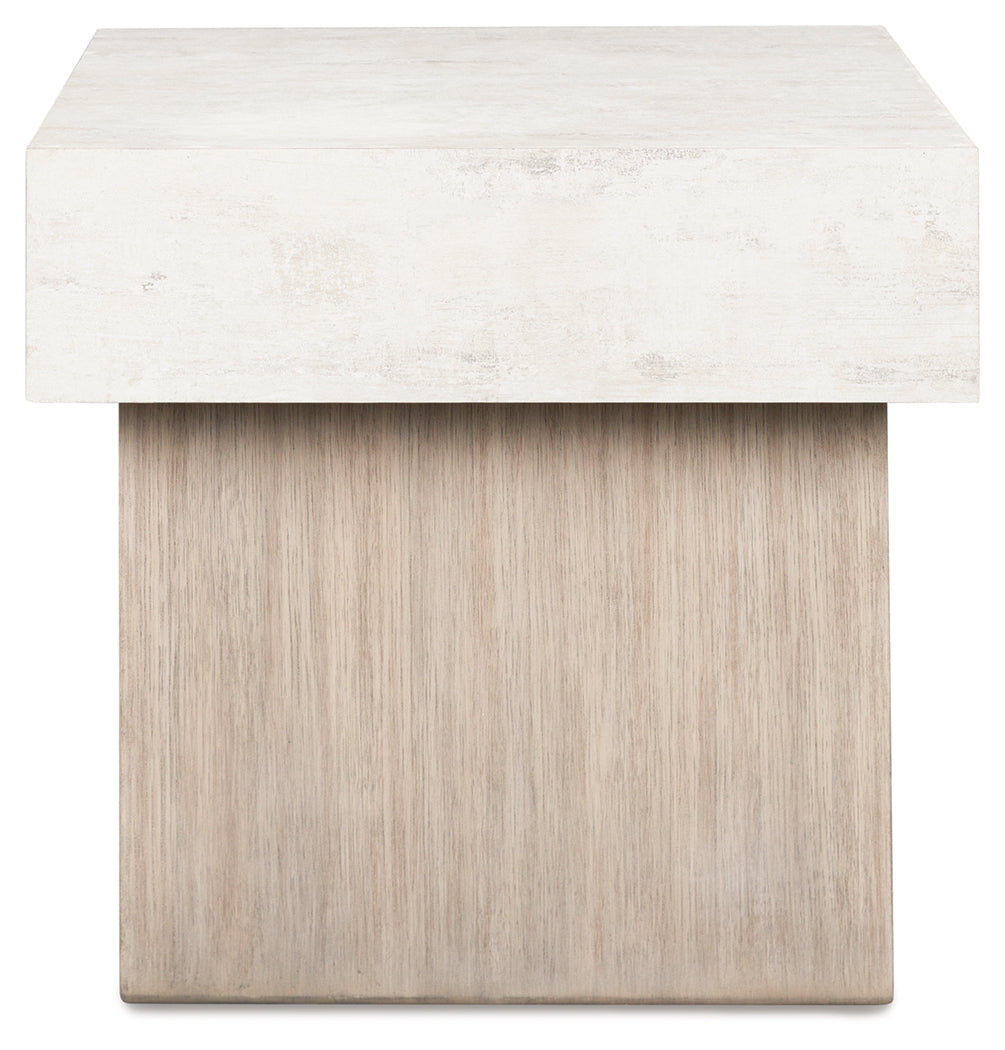 Jorlaina Light Grayish Brown Square End Table