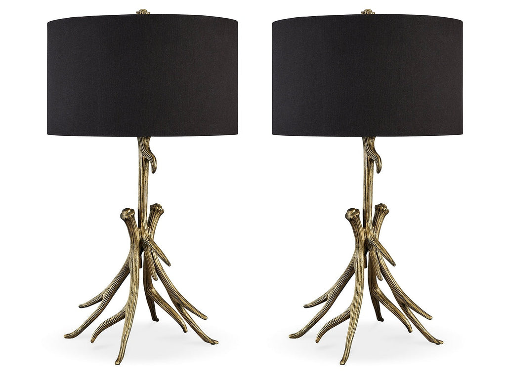 Josney Antique Gold 2-Piece Lamp Set