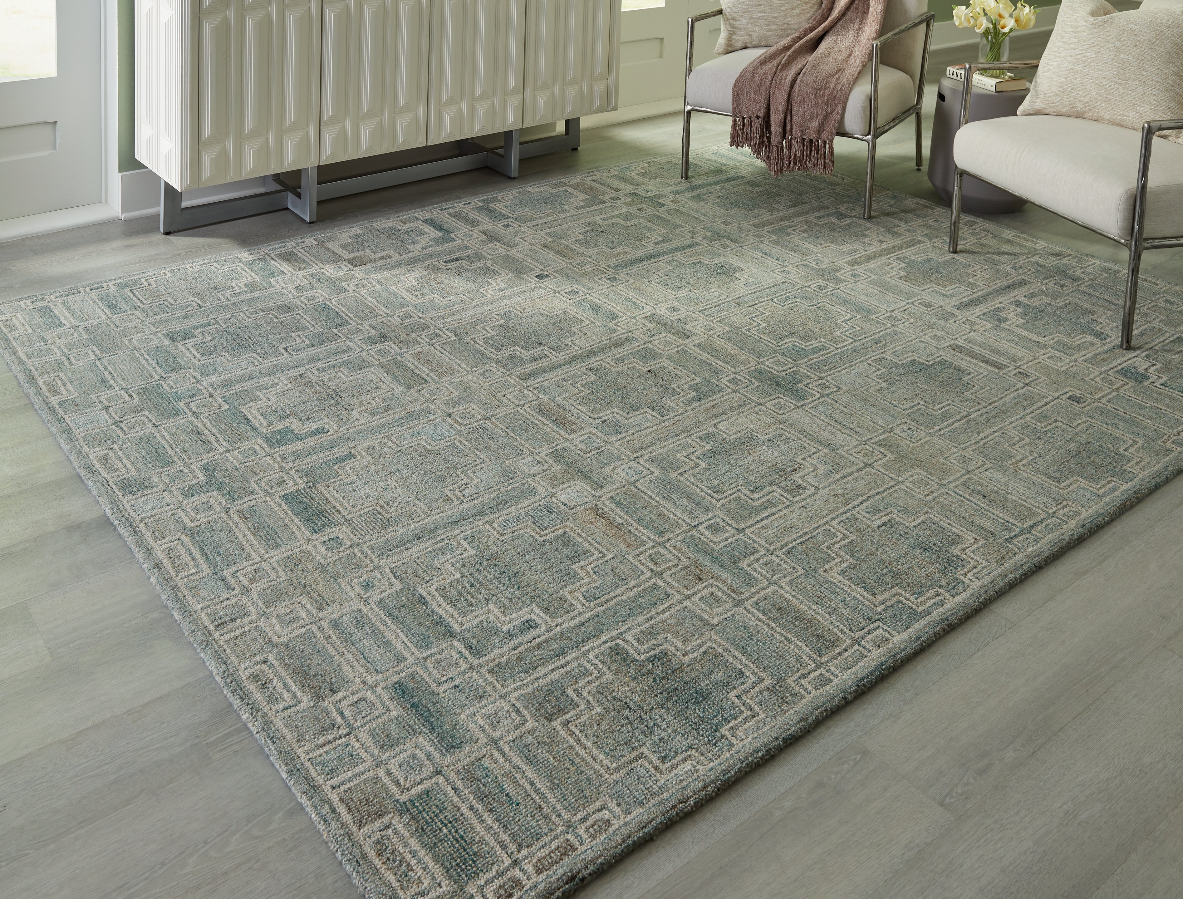 Jossland Green/Ivory Large Rug